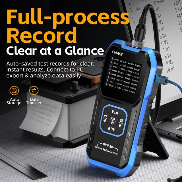 Alt view image 5 of 7 - HRM-10 Voltage Internal Resistance Battery TesterBattery Voltage Meter for Types of Batteries, Car Battery Tester, AAA AA Battery, 100V 200, Digital Battery Analyzer for Household Automotive