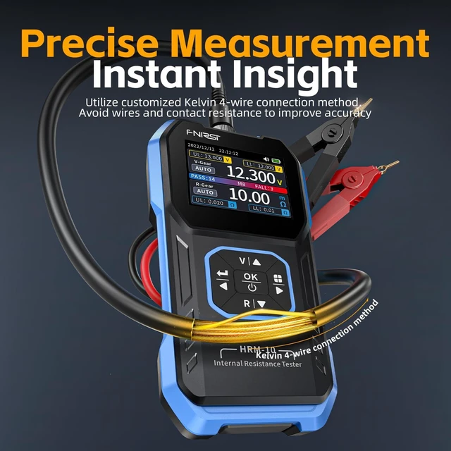 Alt view image 6 of 7 - HRM-10 Voltage Internal Resistance Battery TesterBattery Voltage Meter for Types of Batteries, Car Battery Tester, AAA AA Battery, 100V 200, Digital Battery Analyzer for Household Automotive