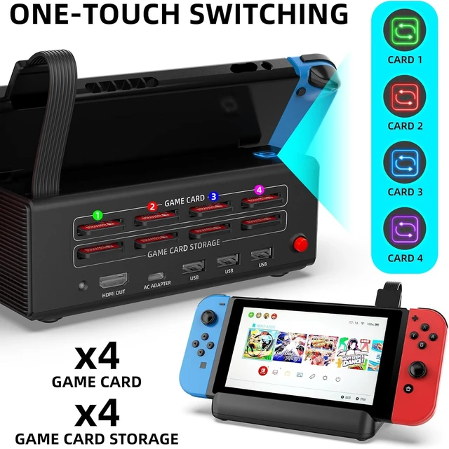 Alt view image 2 of 7 - Portable Switch Dock with Game Card Reader, Compatible Switch and Switch OLED Models, with 1080P HDMI, 3 USB Ports and PD Fast Charging