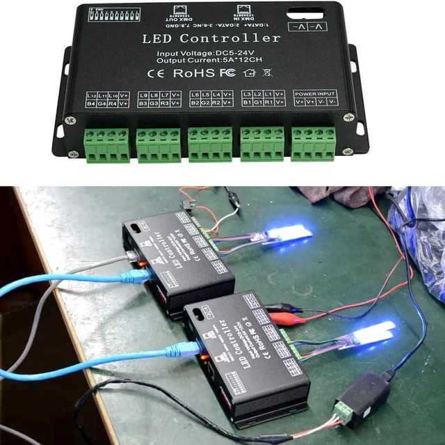 Alt view image 4 of 7 - 12 Channel DMX Decoder, RGB LED Light Strip Controller dmx512 Decoder Dimmer Driver DC5V-24V LED Module Light