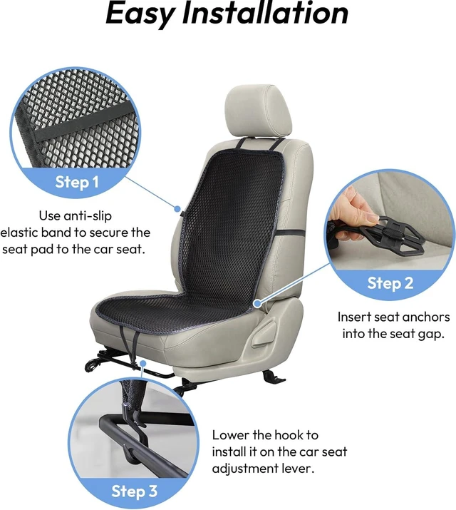 Alt view image 3 of 7 - Cool Double Breathable 3D Air Mesh Car Seat Cushion pad, Cool Chair seat, car seat Pads, Home Office Chair, Wheelchair, 41" x 15" - Black