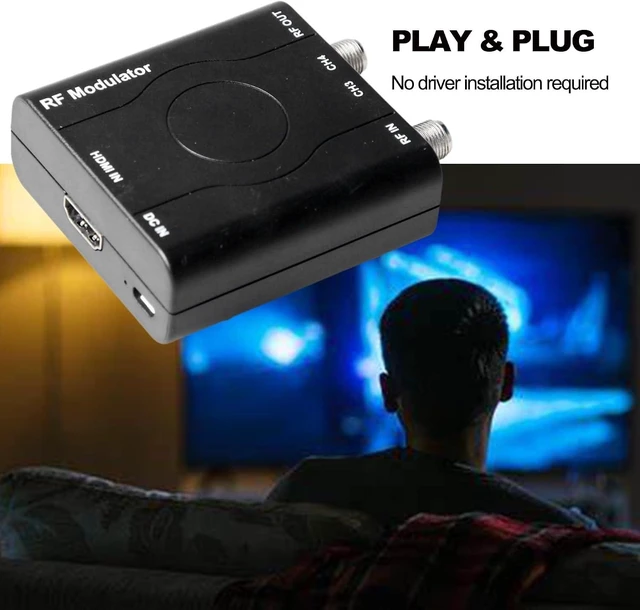 Alt view image 7 of 7 - HDMI to RF Modulator, HDM61 VHF HDMI to RF Converter Adapter for TV NTSC Format Output, 1080P PLL Control for Home TV Game Console