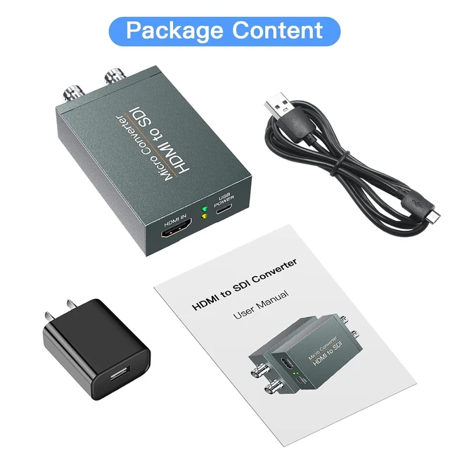 Alt view image 6 of 6 - HDMI to SDI, HDMI to 3G-SDI/HD-SDI Converter, Audio Embedder 2 Way SDI Converter Dual SDI Output Adapter Support 1080P for Camera Home Theater
