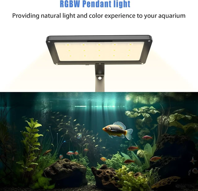 Alt view image 6 of 7 - LED Aquarium Light,Fish Tank Light,Clip On Aquarium Light for Plants,24/7 Clip On Fish Tank Light with Timer for 12-29 Inch Aquarium Plant Light,Full Spectrum 38W RGBW Aquarium Lights