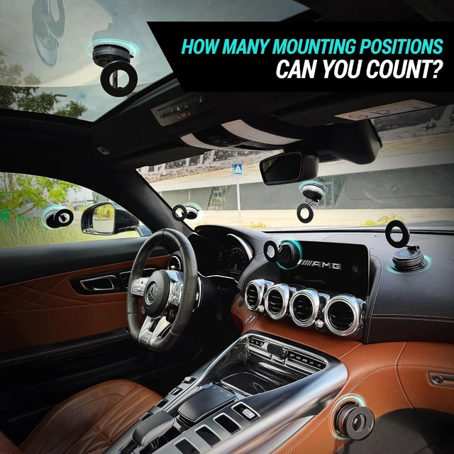 Alt view image 5 of 7 - Clutch-X One Upgraded Vacuum Phone Mount Suction Cup Car Phone Holder for iPhone, Window Phone Mount, 360° Vacuum Magnetic Phone Holder for Car, Magnetic Phone Holder with Suction Cup