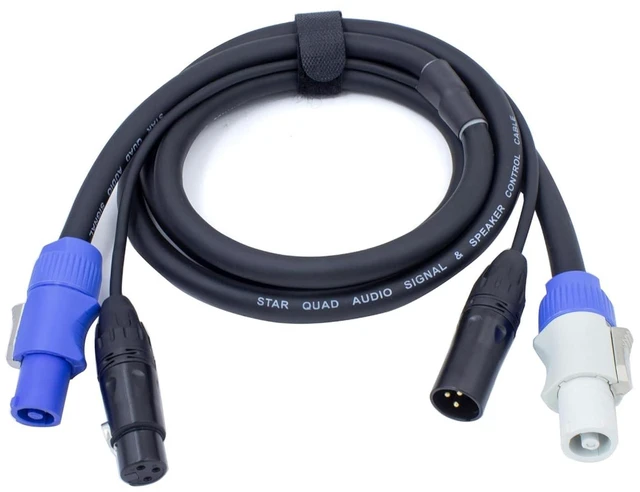 Main image of Professional 13AWG Power Twist|DMX Cable - Stage Lighting Hybrid Cable with Speaker Power Signal Integration - Audio Signal (6Feet)