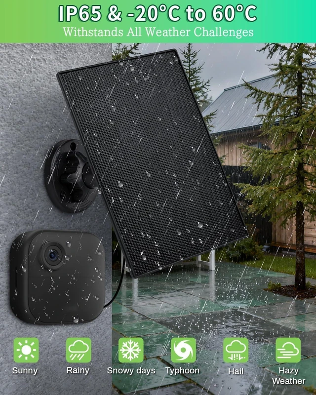 Alt view image 4 of 7 - Solar Panel for Blink Camera, 3W Solar Charger Built-in 2600mAh Battery,IP65 Waterproof Solar Panels for Blink Outdoor 4(4th Gen)/ Outdoor(3rd Gen) XT3 & XT2/XT Camera, with 9.8ft Cable, 2 Pack