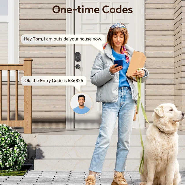 Alt view image 5 of 7 - Keyless Entry Door Lock Set WiFi Smart App Control Door Lock for Front Door Keypad Deadbolt with 2 Knobs Auto Lock One Time Codes Easy Install, Black
