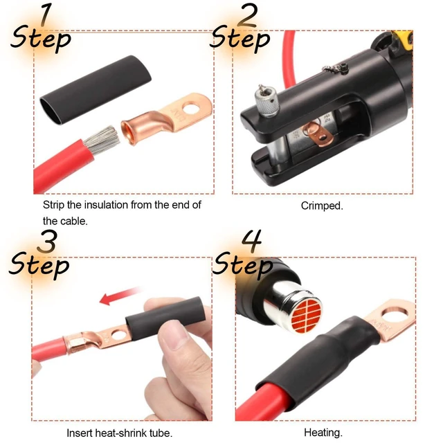 Alt view image 4 of 6 - 2/0 AWG 3/8" Stud (25 pcs.), Heavy Duty Copper Wire Lugs 00 Gauge Ring Terminal 2/0 Copper Wire Lugs Battery Cable Ends