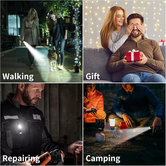 Alt view image 7 of 7 - 20 Pack Small Rechargeable Flashlight Mini Led Flashlight Bright Clip-On Light EDC Flash Light with Side Cob Light for Camping Home Emergency