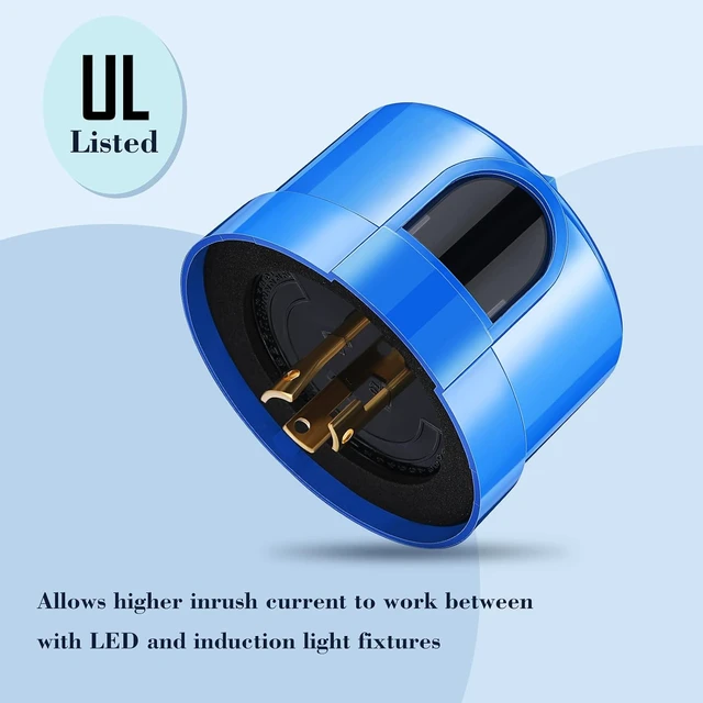 Alt view image 2 of 6 - 6 Pcs Twist Lock Photocell Sensor Auto on off Photocell Switch Dusk to Dawn Light Control Light Sensor for Outdoor Lights 120V to 277V, Blue