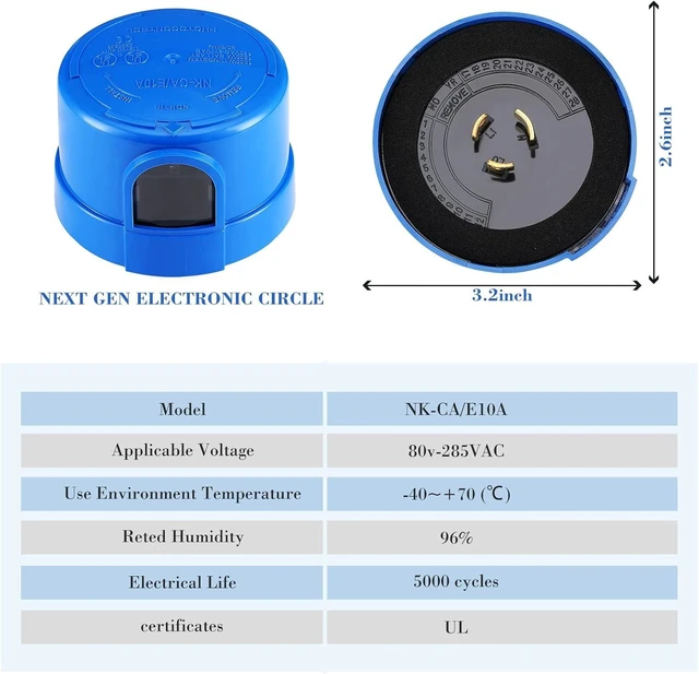 Main image of 6 Pcs Twist Lock Photocell Sensor Auto on off Photocell Switch Dusk to Dawn Light Control Light Sensor for Outdoor Lights 120V to 277V, Blue