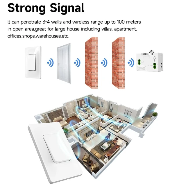 Alt view image 4 of 7 - Self Powered Wireless Light Switch Kit Remote Light Switches Wireless No Wiring No Battery Kinetic Light Switch Wireless Radio Wall Switches for Home Lighting