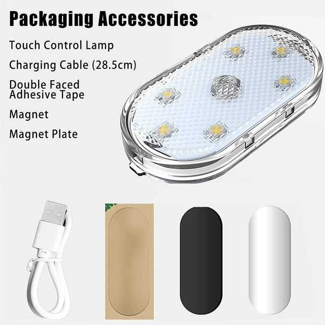 Alt view image 7 of 7 - USB Charging Touch-Sensor LED Interior Car Light Touch Lamp for Car Lighting & Night Light (Colour, 10 PCS)