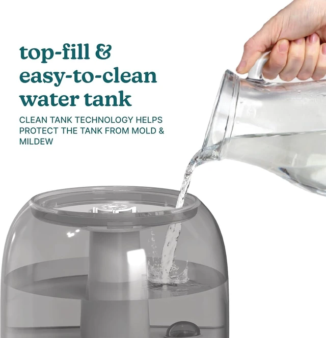 Alt view image 5 of 7 - Ultrasonic Top Fill Humidifier, Cool Mist, 360° Nozzle, Up to 25 Hour Runtime, for Large Room, Bedroom, Nursery, Plants