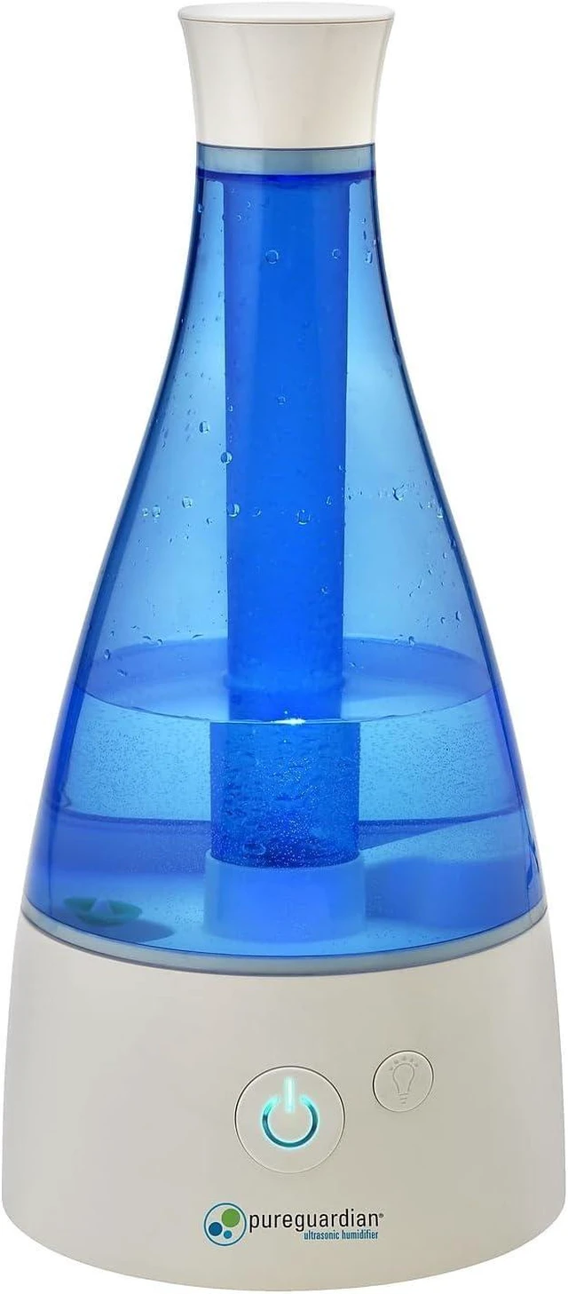 Alt view image 4 of 4 - PureGuardian Ultrasonic Cool Mist Humidifier, 30 Hrs. Run Time, 0.5 Gal. Tank Capacity, 350 Sq. Ft. Coverage, Small Rooms, Quiet, Filter Free, Silver Clean Treated Tank, H940AR