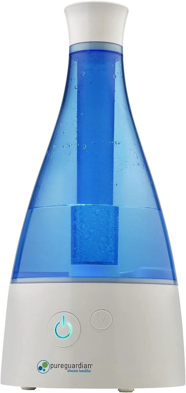Alt view image 2 of 4 - PureGuardian Ultrasonic Cool Mist Humidifier, 30 Hrs. Run Time, 0.5 Gal. Tank Capacity, 350 Sq. Ft. Coverage, Small Rooms, Quiet, Filter Free, Silver Clean Treated Tank, H940AR