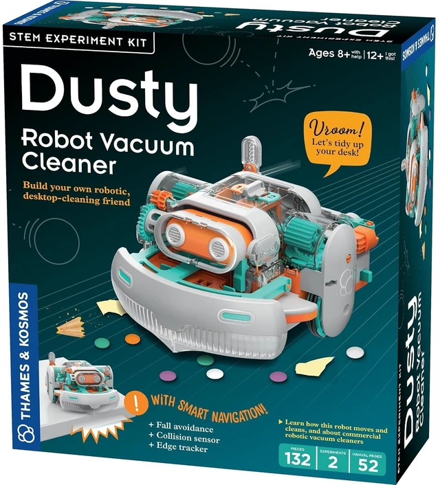 Main image of Dusty Robot Vacuum Cleaner STEM Kit | Build a Desktop Robotic Vacuum with Sensors, Explore Robotics, Engineering & Mechanical Devices, Fun Gift for Ages 8+ or Adults