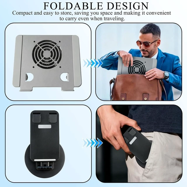 Alt view image 7 of 7 - Laptop Stand for Desk, Laptop Riser with Active Cooling Fan, Widely Compatible with MacBook and Other Computer AccessoriesComputer Stand for Laptop