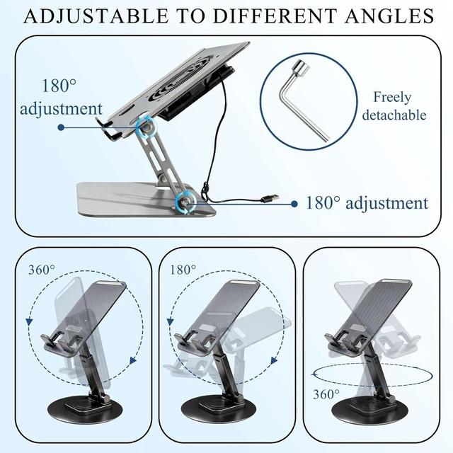 Alt view image 4 of 7 - Laptop Stand for Desk, Laptop Riser with Active Cooling Fan, Widely Compatible with MacBook and Other Computer AccessoriesComputer Stand for Laptop
