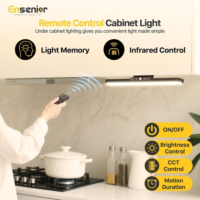 Alt view image 6 of 7 - Light Bar, 14 inch Rechargeable Under Cabinet Motion Sensor Lighting with Stepless Dimming Magnetic 3CCT Remote 2000mAh, Motion Sensor Light Indoor for Kitchen, Vanity Mirror, Closet, 2 Pack