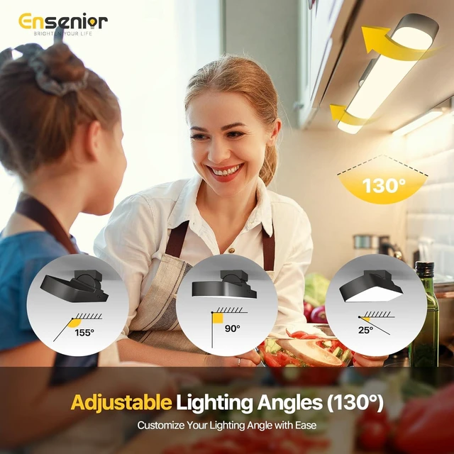 Alt view image 7 of 7 - Light Bar, 14 inch Rechargeable Under Cabinet Motion Sensor Lighting with Stepless Dimming Magnetic 3CCT Remote 2000mAh, Motion Sensor Light Indoor for Kitchen, Vanity Mirror, Closet, 2 Pack