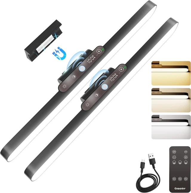 Main image of Light Bar, 14 inch Rechargeable Under Cabinet Motion Sensor Lighting with Stepless Dimming Magnetic 3CCT Remote 2000mAh, Motion Sensor Light Indoor for Kitchen, Vanity Mirror, Closet, 2 Pack