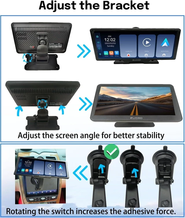 Alt view image 3 of 6 - 9 Inch Wireless CarPlay Screen for Car, CarPlay & Android Auto Touch Screen Car with Backup Camera, Bluetooth, Navigation, Mirror Link Voice Control