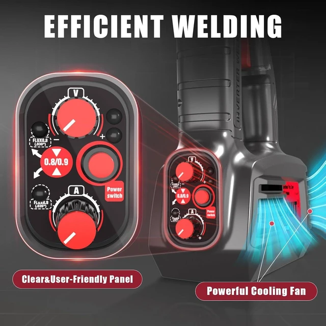 Alt view image 4 of 5 - 100A Handheld MIG Welder Machine,110V Flux Core MIG Welder Machine,Portable Gasless MIG Welding Machine,Hand Held Inverter Wire Feed Welder