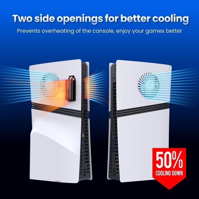 Alt view image 6 of 7 - PS5 Pro M.2 SSD Cooling Pack, Ventilation PS5 Pro Cover and Open-Air M.2 SSD Heatsink, Heat Pipe Cooler for PS5 SSD, Pure Copper Heat Pipe, Cross Ventilation Design (PS5 Pro)