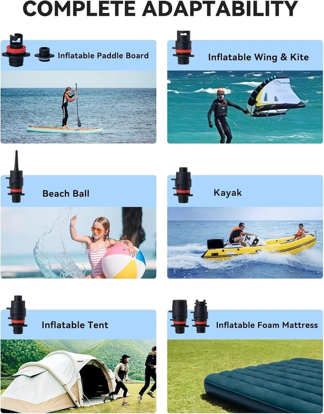 Alt view image 6 of 7 - Paddle Board Electric Pump TPS260-20PSI Portable Rechargeable SUP Air Pump, Dual Stage Inflation & Deflation, Auto-Off for Stand Up Paddle Boards, Boats, Kayaks and Tent