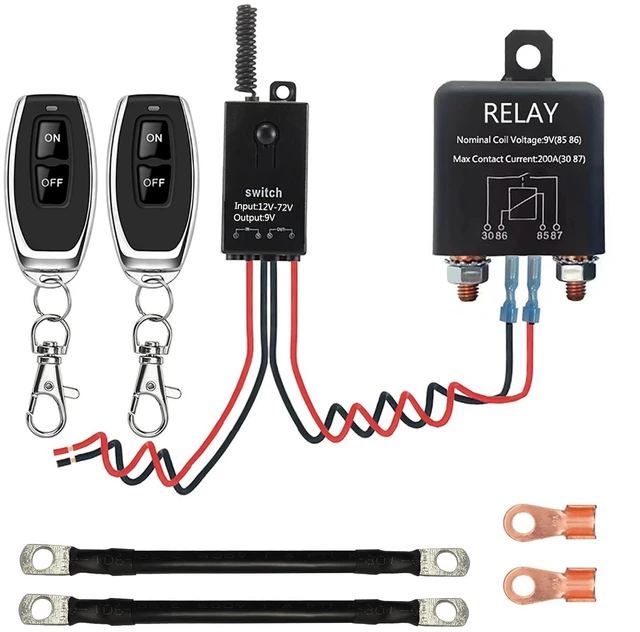 Main image of Wireless Remote Kill Switch for Car, Remote Battery Disconnect Switch Car,DC12V-72V 200A Remote Car Kill Switch Anti Theft Automatic Shut Off Switch, for Auto, Truck, Boat, RV.