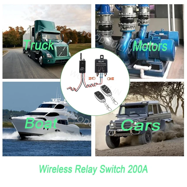Alt view image 2 of 7 - Wireless Remote Kill Switch for Car, Remote Battery Disconnect Switch Car,DC12V-72V 200A Remote Car Kill Switch Anti Theft Automatic Shut Off Switch, for Auto, Truck, Boat, RV.