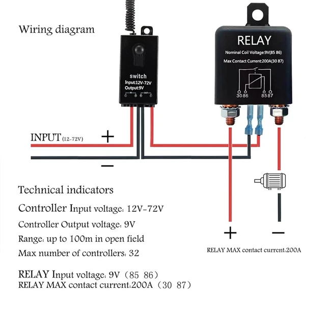 Alt view image 4 of 7 - Wireless Remote Kill Switch for Car, Remote Battery Disconnect Switch Car,DC12V-72V 200A Remote Car Kill Switch Anti Theft Automatic Shut Off Switch, for Auto, Truck, Boat, RV.
