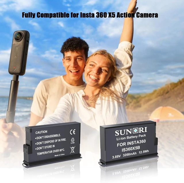 Alt view image 3 of 7 - 2 Pack 3200mAh 360 X5 Battery Charger Set Compatible for 360 x5 Camera, 2 Packs X5 Batteries and 2 Channels X5 Charger Replacement for x5 Battery