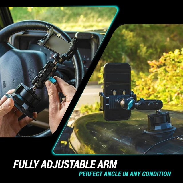 Alt view image 6 of 7 - TitanX100 Suction Cup Phone Mount for Car & Truck Heavy Duty Metal Phone Holder, Windshield Phone Mount for iPhone, Android, GPS & All Devices