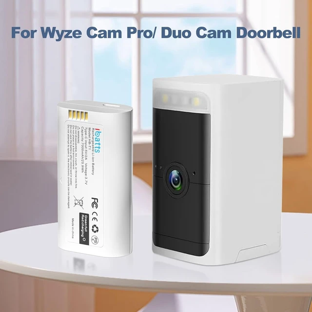 Alt view image 5 of 7 - 2 Pack Removable Battery for Wyze Battery Cam Pro/Wyze Wireless Duo Cam Doorbell/Wyze Palm Lock, 7000mAh Rechargeable Outdoor Battery Pack Replacement with USB-C Port WBAT1 WBAT2