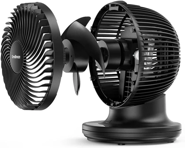 Alt view image 7 of 7 - 6 Inch Black Table Fan for Bedroom, Desk Air Circulator Fan with Remote, 85° Vertical+60° Automatic Oscillating Fan, 5 Speeds, 7H Timer, LED Display