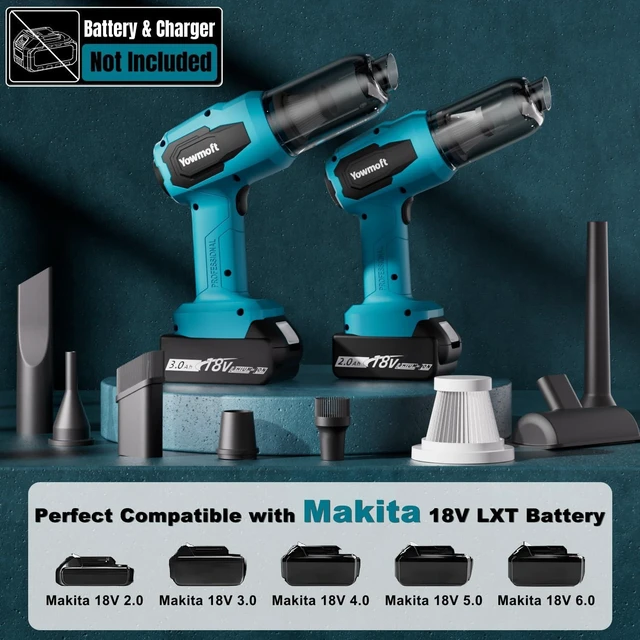 Alt view image 4 of 7 - 3 in 1 Handheld Car Vacuum Compatible with Makita 18V Battery with 21000pa Strong Suction, Handheld Vacuum Cordless & Blower with 200W Brushless Motor, Mini Vacuum Cleaner for Car, Home (No Battery)