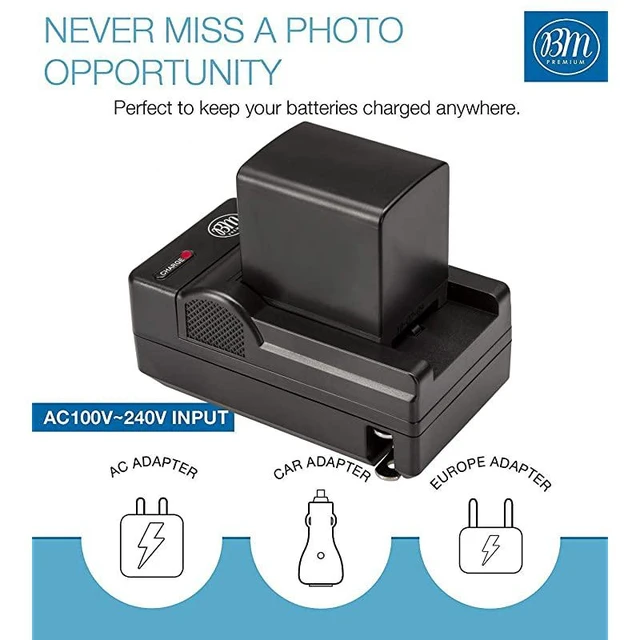 Alt view image 3 of 7 - 2 BP820 Batteries and Charger for Canon VIXIA HF G50 HF G60 XA40 XA45 XA50 XA55 GX10 HFG20 HF G21 HFG30 HFG40 HFM301 HFM41 HFM400 HFS200 XA10 XA11 XA15 XA20 XA25 XF400 XF405
