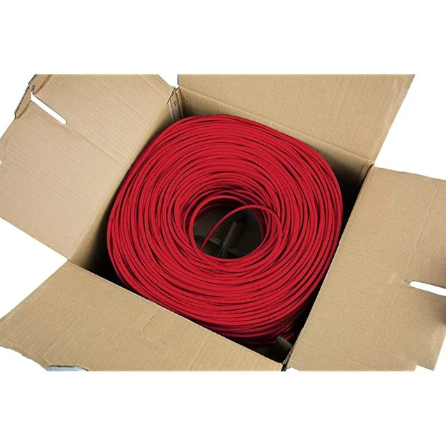 Alt view image 2 of 4 - Red 1,000ft Bulk Cat5e, CCA Ethernet Cable, 24 AWG, UTP Pull Box, Cat-5e Wire, Indoor, Network Installations CABLE-V001R