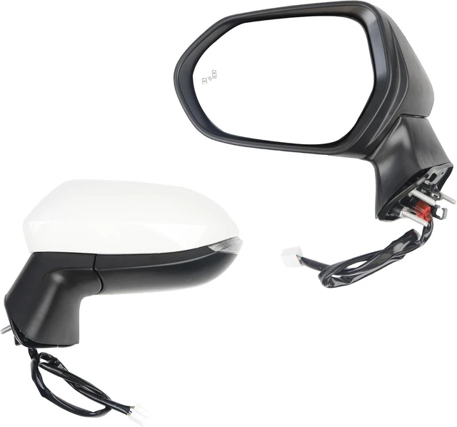 Alt view image 8 of 14 - Driver Side Mirror White Compatible with 2020-2025 Toyota Corolla Left Door Rear view Mirror Heated Manual Fold Power Adjustment W/Blind Spot Detection Turn Signal Assembly 7PINS #87940-02920