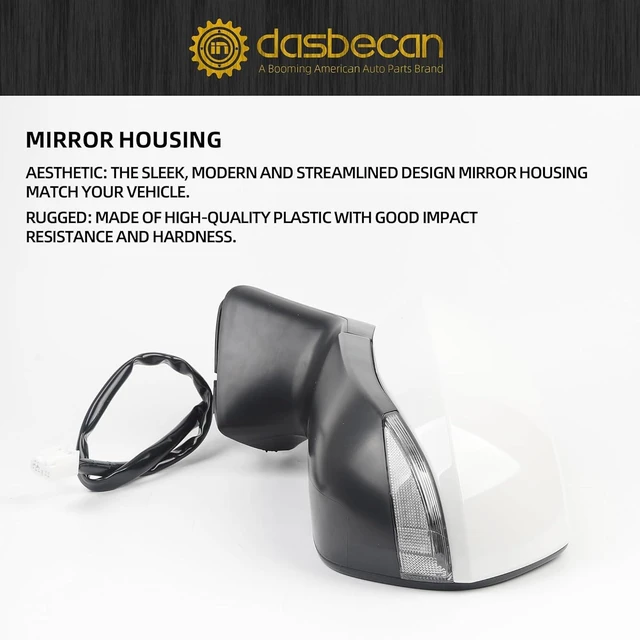 Alt view image 13 of 14 - Driver Side Mirror White Compatible with 2020-2025 Toyota Corolla Left Door Rear view Mirror Heated Manual Fold Power Adjustment W/Blind Spot Detection Turn Signal Assembly 7PINS #87940-02920