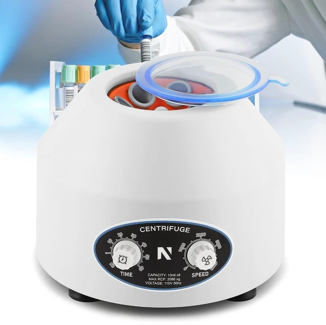 Alt view image 7 of 12 - Mini Centrifuge Machine, 10mlX6 Lab Desktop Centrifuges, Electric Centrifuge, 300-4000r/min, 0-60hours (110V US Plug)