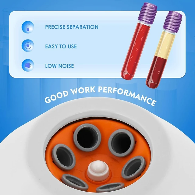 Alt view image 9 of 12 - Mini Centrifuge Machine, 10mlX6 Lab Desktop Centrifuges, Electric Centrifuge, 300-4000r/min, 0-60hours (110V US Plug)
