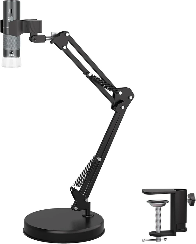 Alt view image 8 of 14 - 4K WiFi Microscope with Max 21 Inch Height Stand & Table Clamp, 50-1000X USB Digital Microscope 3840x 2160P Camera, Work for iPhone Android Windows Mac Linux Chrome