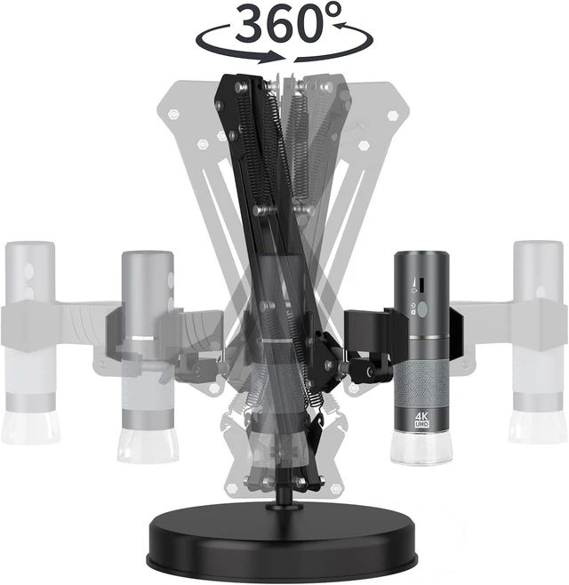Alt view image 12 of 14 - 4K WiFi Microscope with Max 21 Inch Height Stand & Table Clamp, 50-1000X USB Digital Microscope 3840x 2160P Camera, Work for iPhone Android Windows Mac Linux Chrome