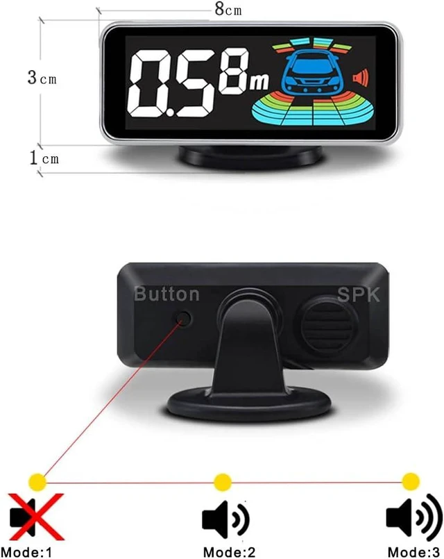 Alt view image 5 of 7 - Backup Parktronic System Car Auto Vehicle Reverse with 8 Parking Sensors kit Distance Detection LCD Distance Display Sound Warning