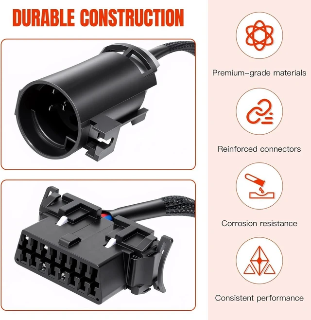 Alt view image 9 of 12 - OBD2 Diagnostic Adapter Connection Harness Compatible for Bobcat Service Analyzer v90, OBD2 Diagnostic Connector Tool - Black 2PCS