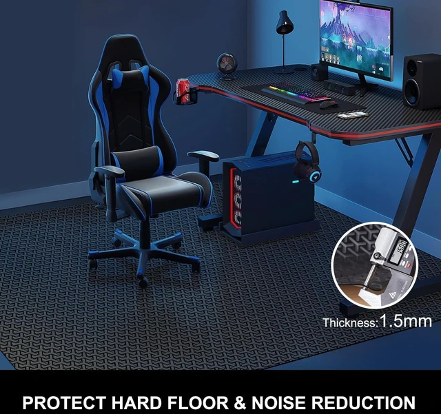 Alt view image 13 of 14 - Office Chair Mat for Hard Floor, 60"x75" Large Durable Computer Chair Mat, Unique Y-Shaped Pattern Floor Protector Rug for Rolling Chairs, Anti-Slip Waterproof Desk Floor Mat for Work, Home, Gaming